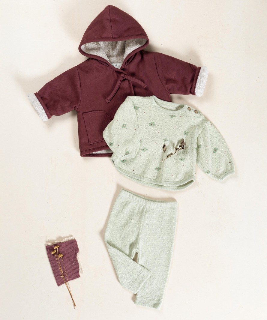 Felpa in maglia con miscela di cotone rigenerativo e cotone riciclato