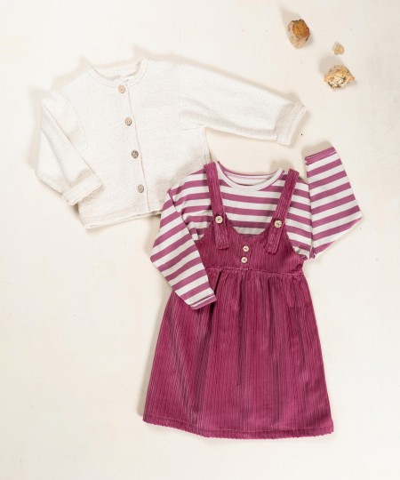 Corduroy dress with front opening