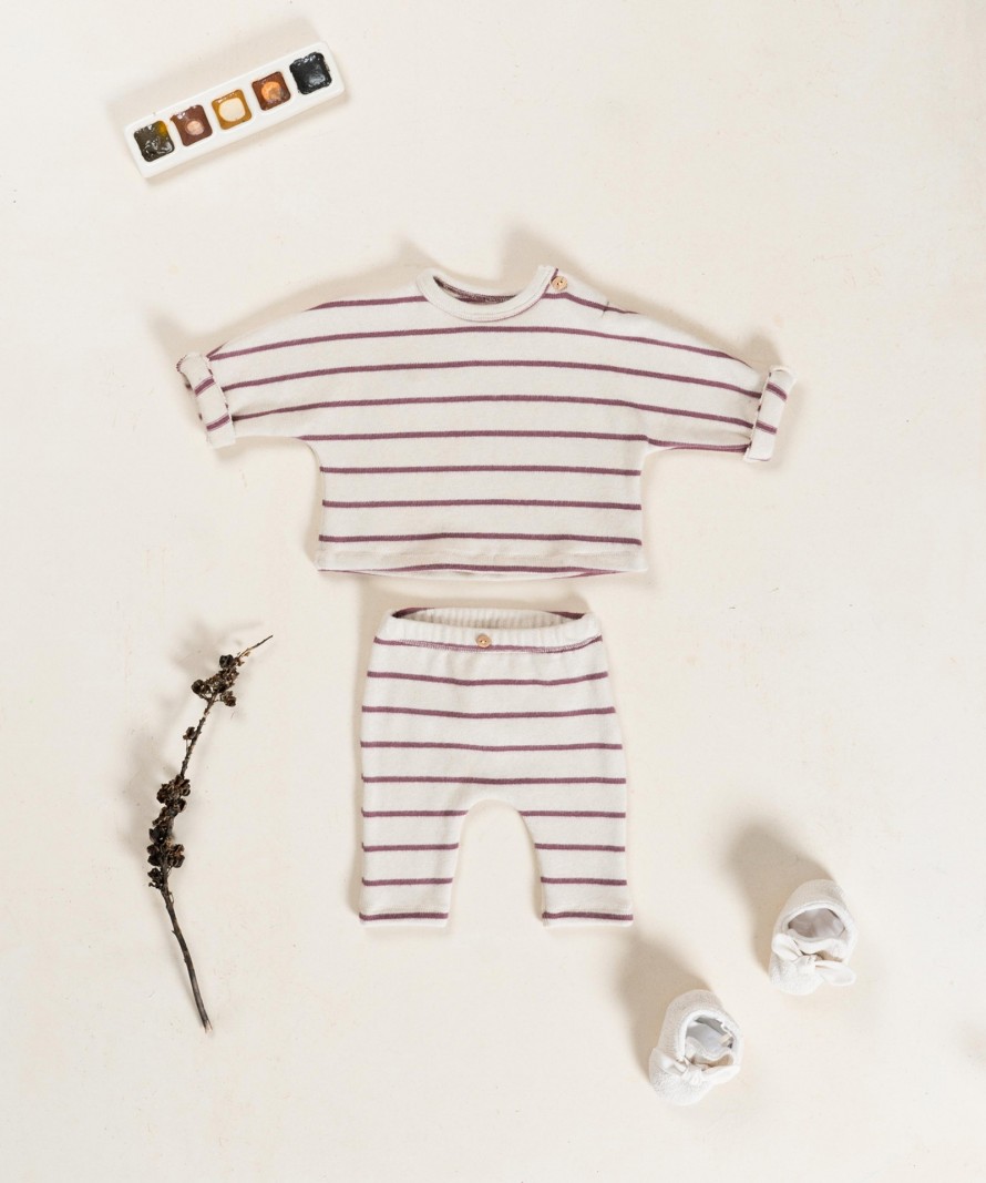 Leggings  rayures avec intrieur gratt