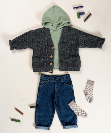 Cardigan in maglia mista lana