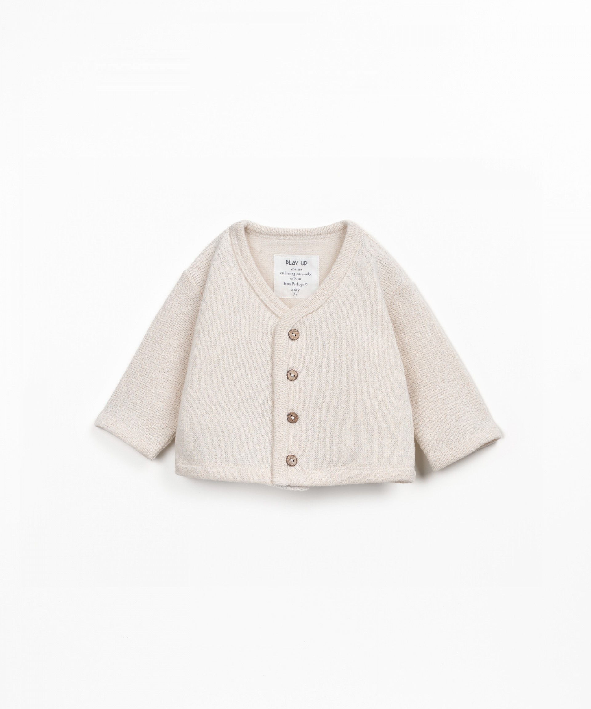 Knit jacket with brushed interior