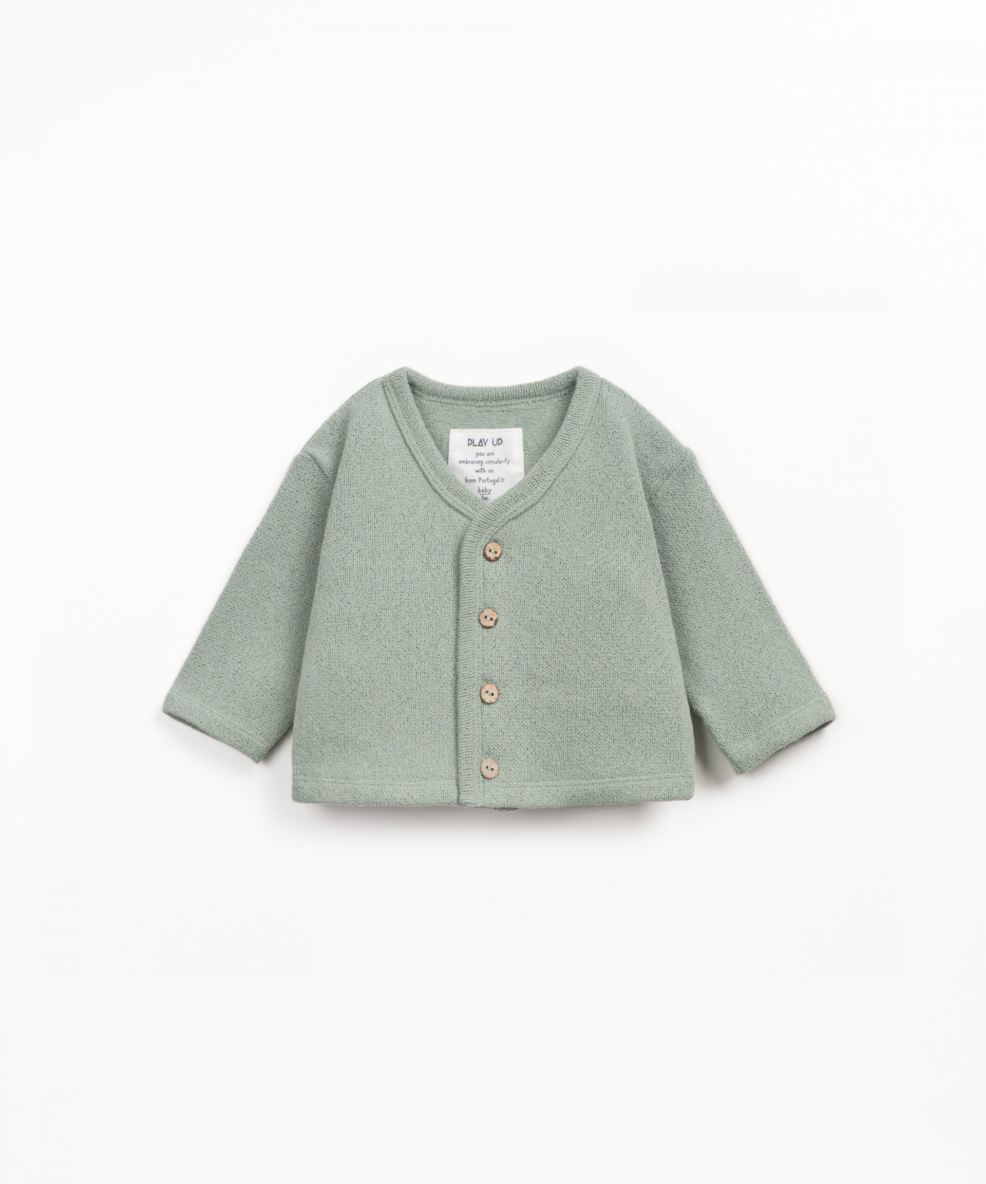 Knit jacket with brushed interior