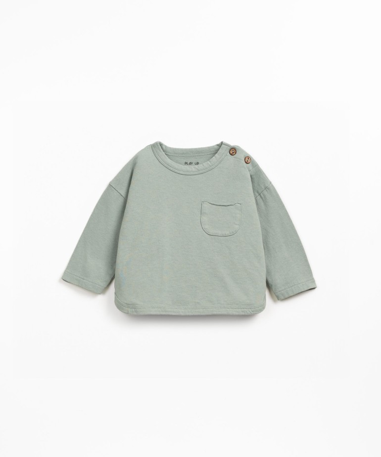 Knit sweater in a blend of natural and recycled fibers