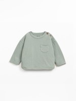 Knit sweater in a blend of natural and recycled fibers