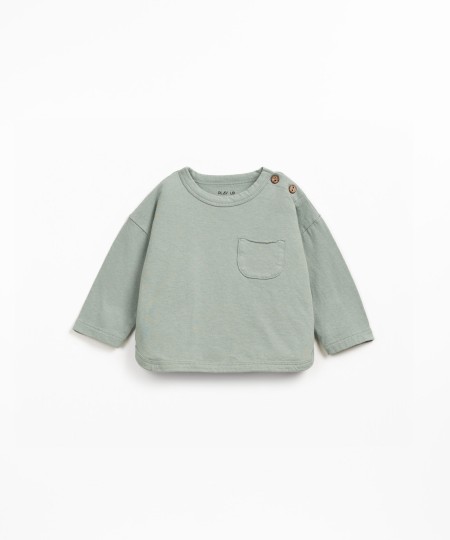 Knit sweater in a blend of natural and recycled fibers