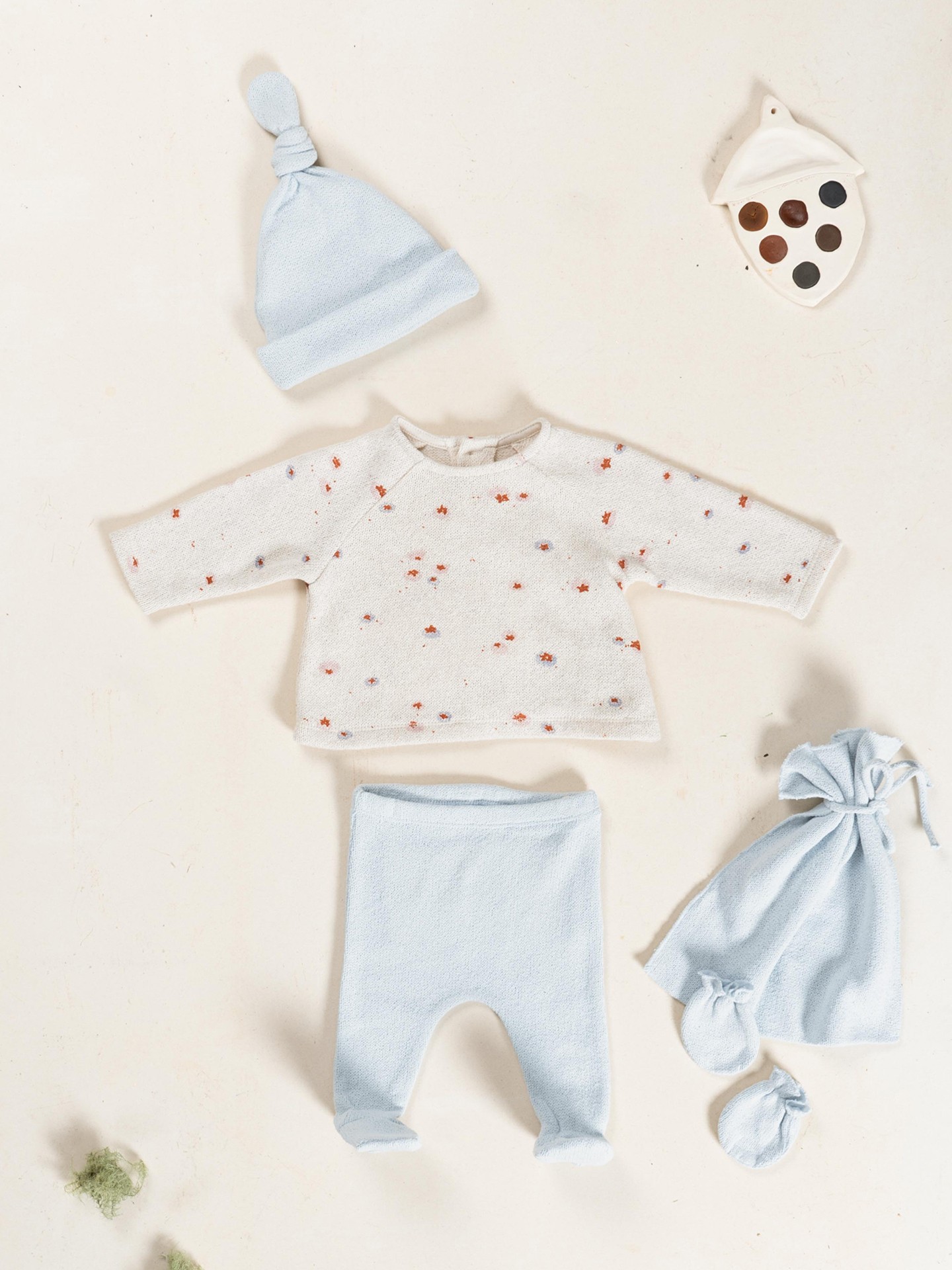 Conjunto de gorro y guantes de punto