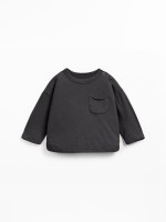 Knit sweater in a blend of natural and recycled fibers