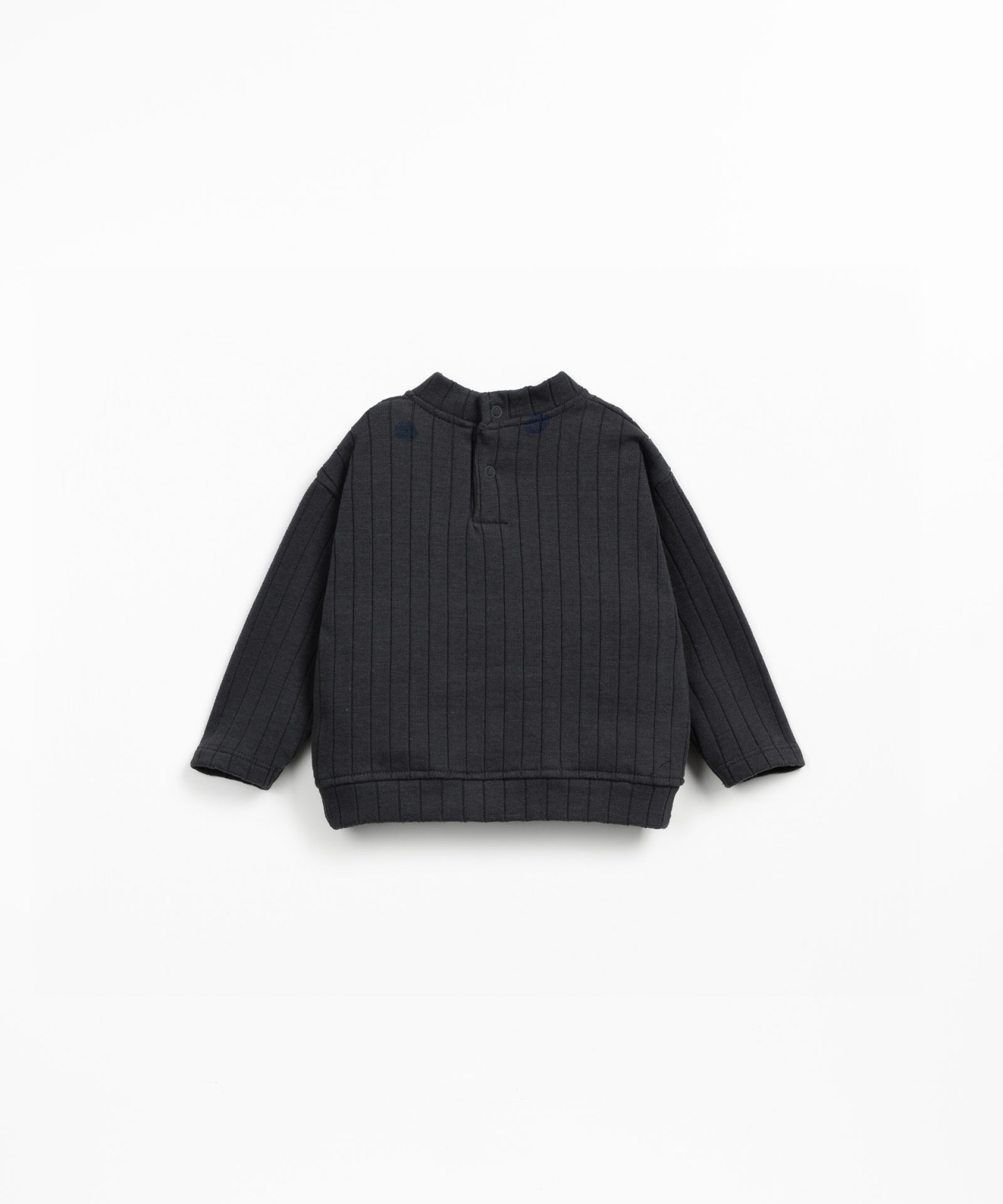 Ribbed knit sweater with brushed interior