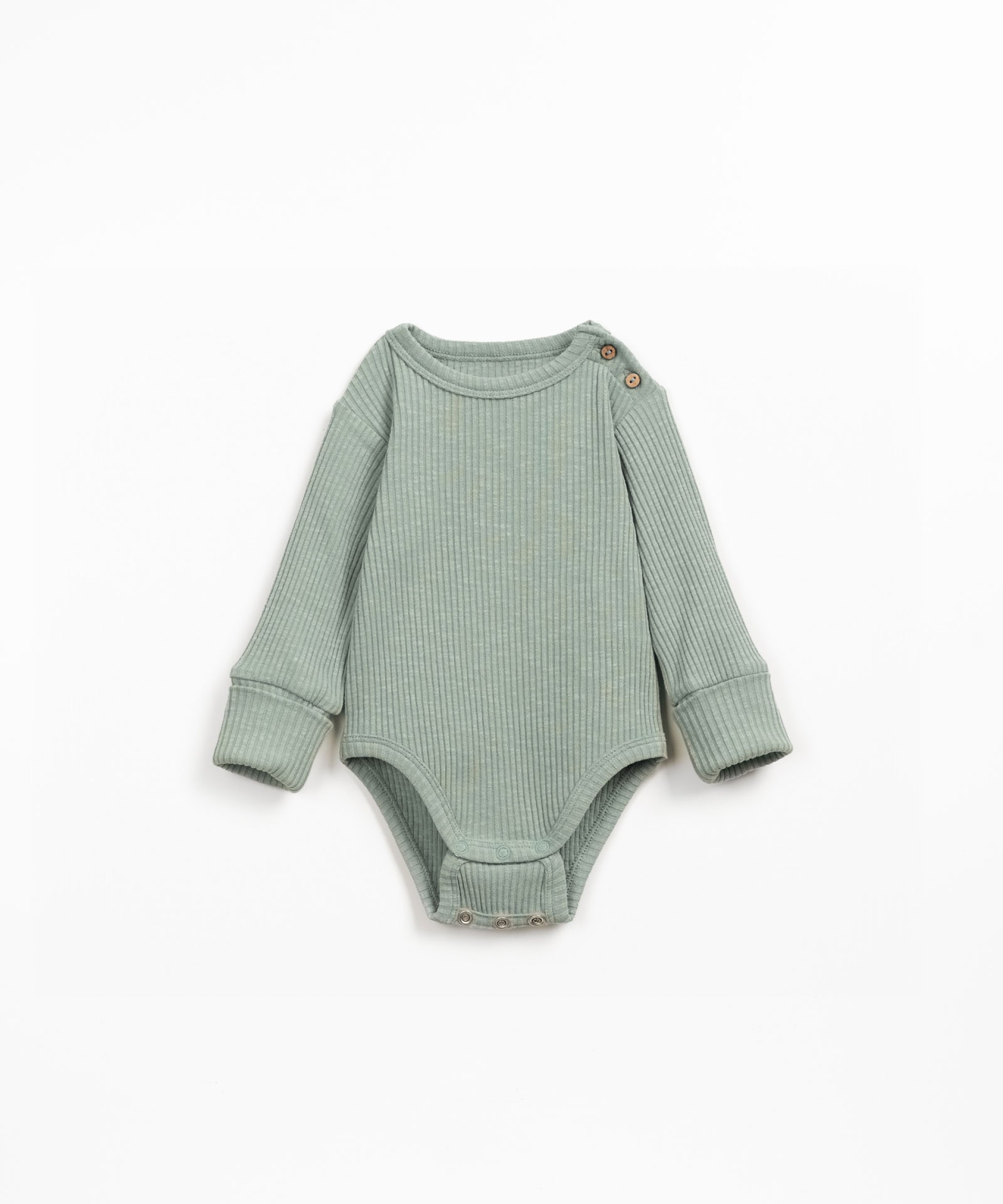 Ribbed cotton bodysuit with organic cotton and shoulder opening