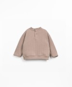 Ribbed knit sweater with brushed interior