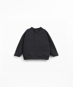 Ribbed knit sweater with brushed interior
