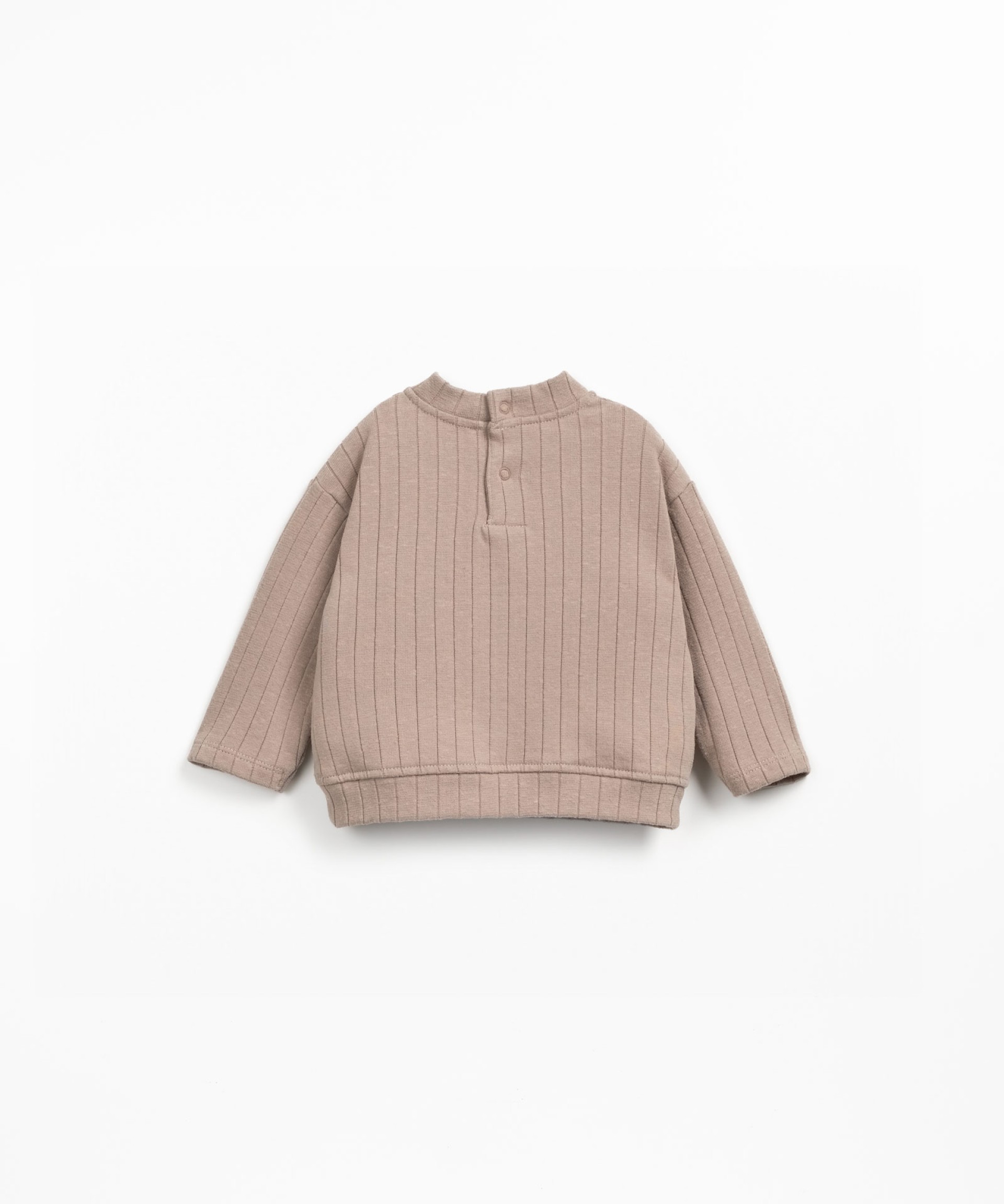 Ribbed knit sweater with brushed interior