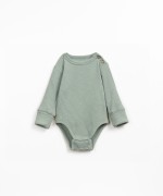 Ribbed cotton bodysuit with organic cotton and shoulder opening