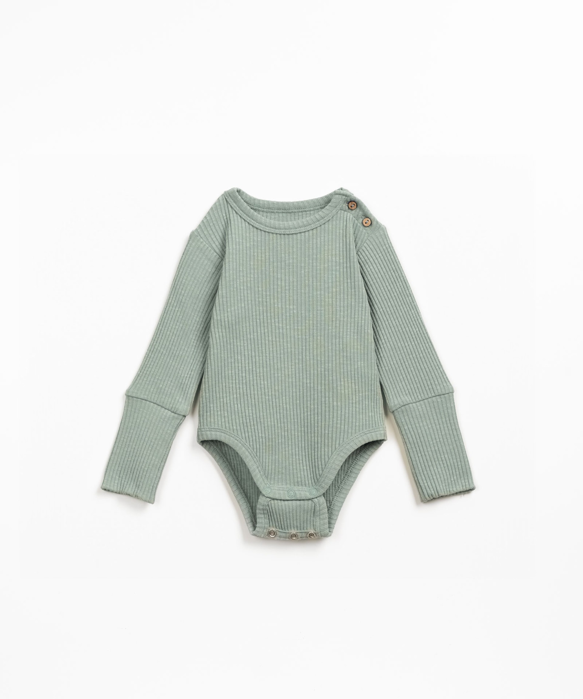 Ribbed cotton bodysuit with organic cotton and shoulder opening