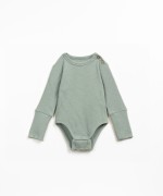 Ribbed cotton bodysuit with organic cotton and shoulder opening