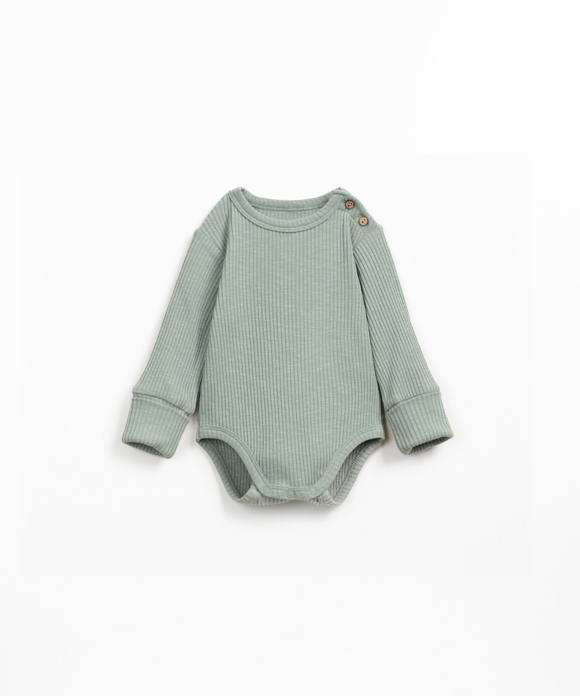 Ribbed cotton bodysuit with organic cotton and shoulder opening