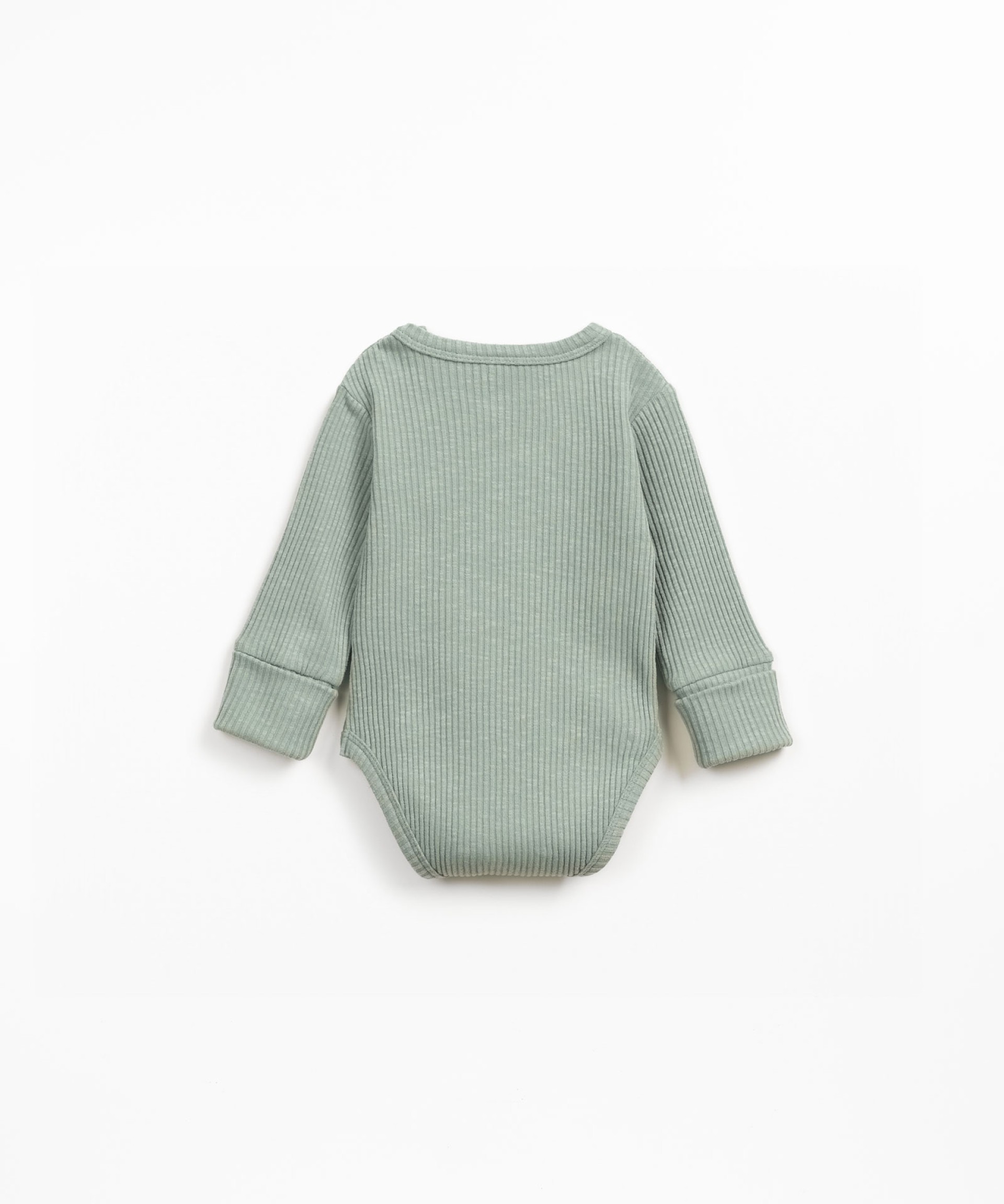 Ribbed cotton bodysuit with organic cotton and shoulder opening