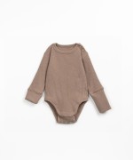 Ribbed organic cotton bodysuit with shoulder opening