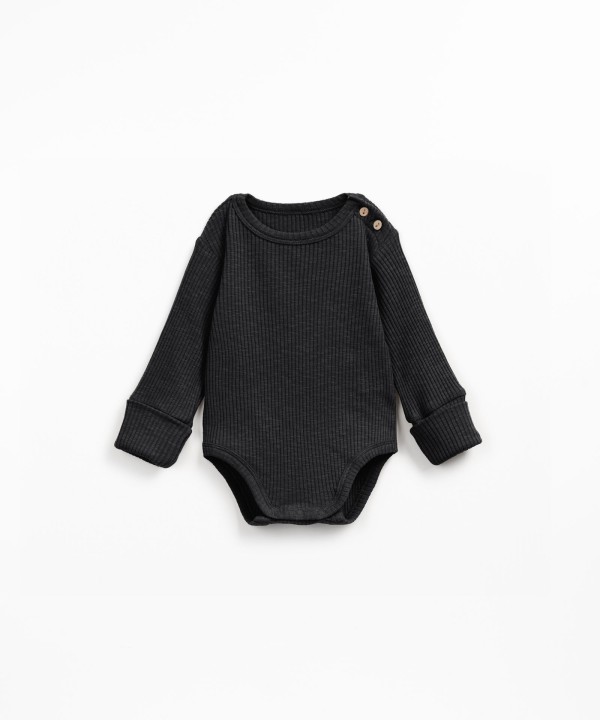 Ribbed jersey bodysuit in organic cotton