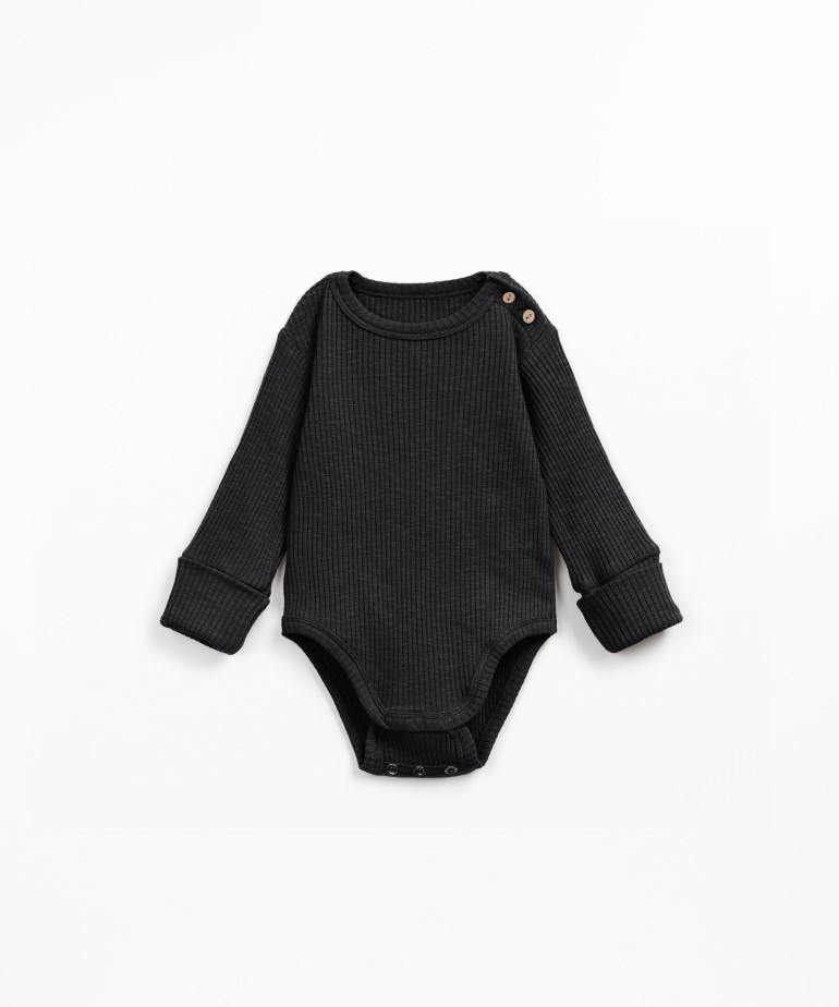 Ribbed jersey bodysuit in organic cotton