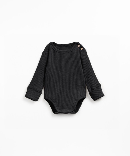 Ribbed jersey bodysuit in organic cotton