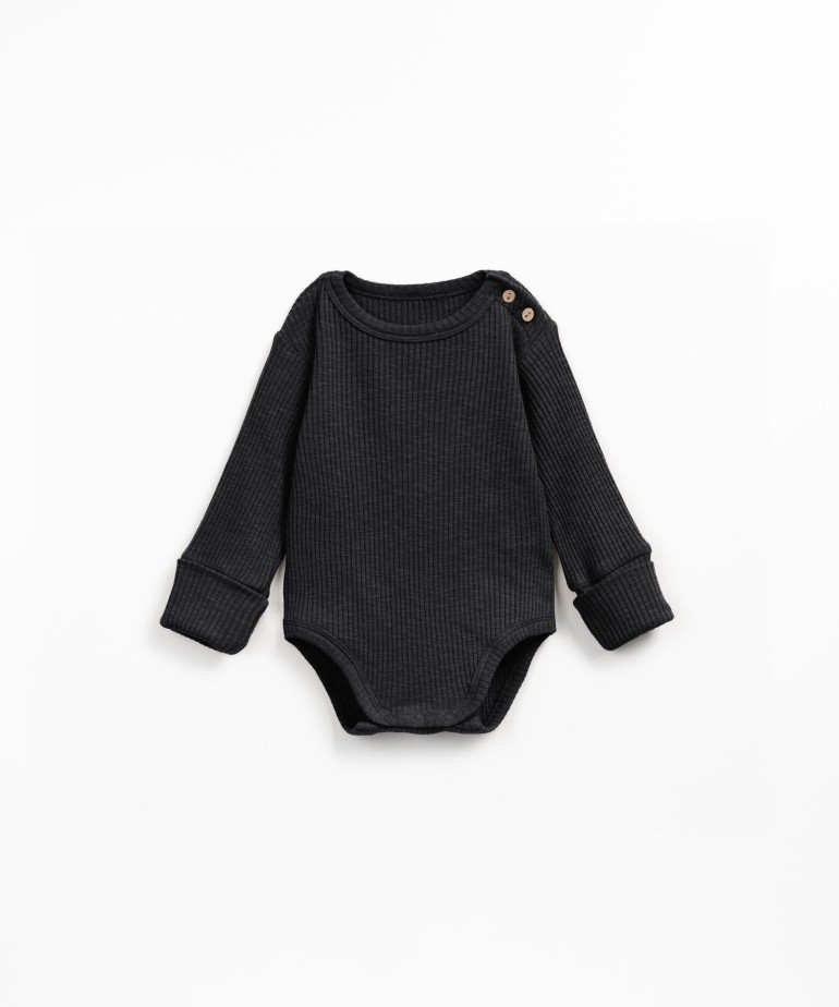 Ribbed jersey bodysuit in organic cotton