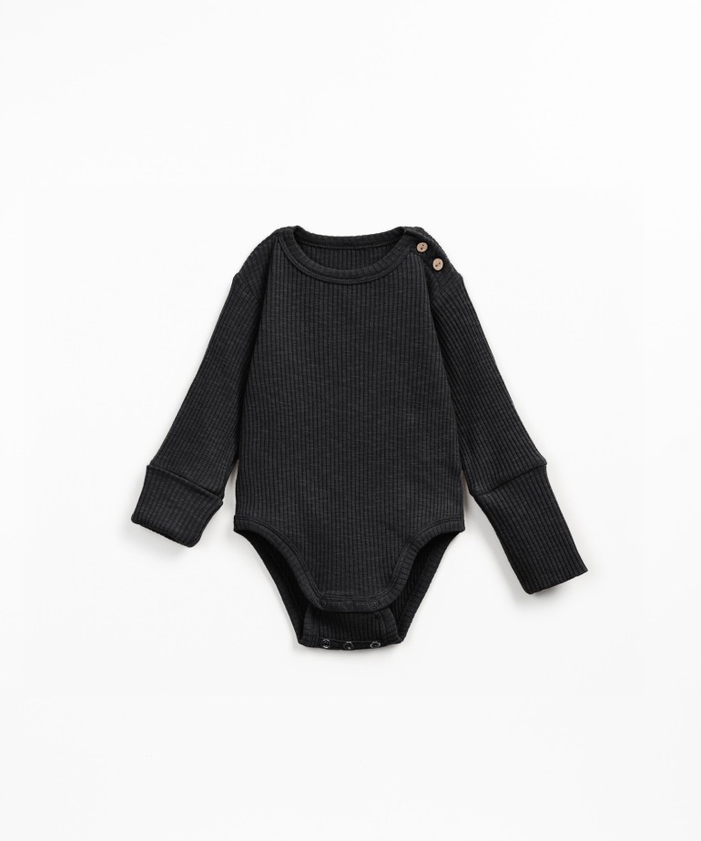 Ribbed jersey bodysuit in organic cotton