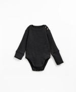 Organic cotton ribbed jersey bodysuit with shoulder opening