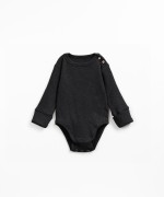 Organic cotton ribbed jersey bodysuit with shoulder opening