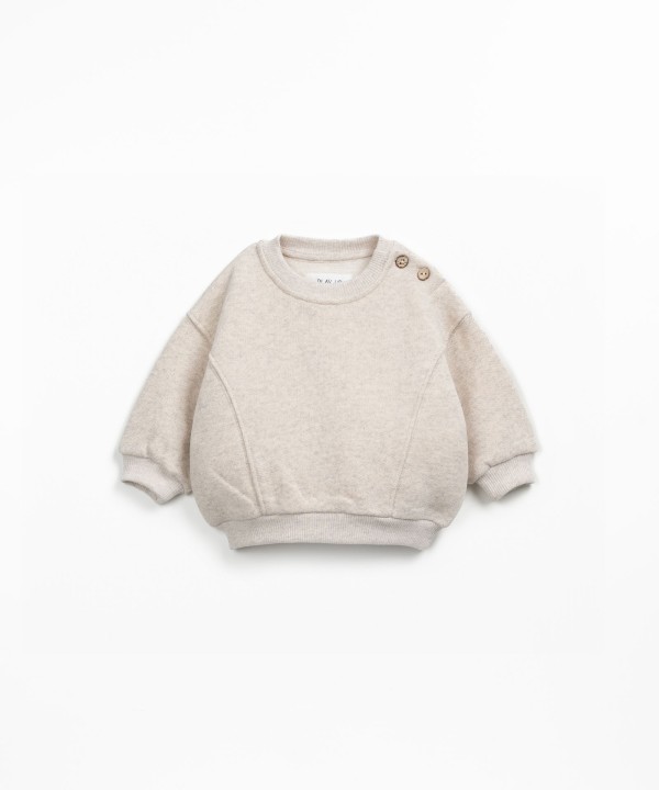 Sweatshirt in blend of natural fibers and recycled fibers