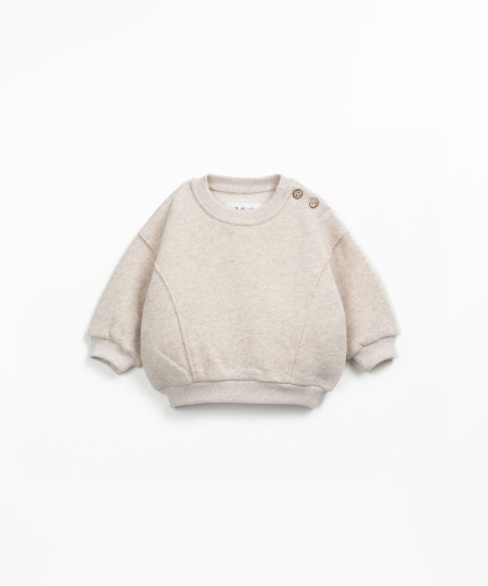 Sweatshirt in blend of natural fibers and recycled fibers