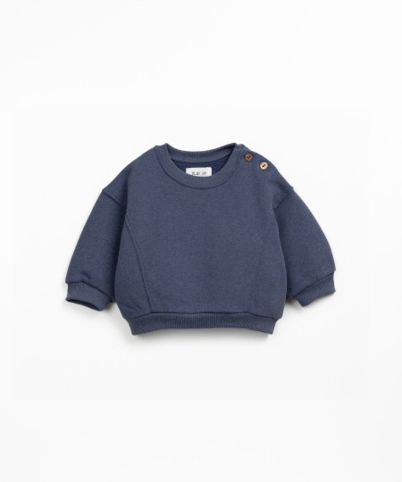 Sweatshirt in blend of natural and recycled fibers