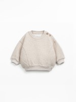 Sweatshirt in blend of natural fibers and recycled fibers