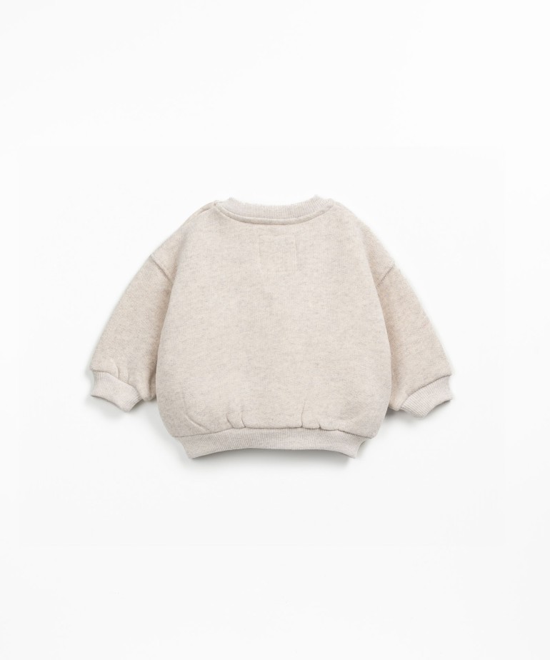 Sweatshirt in blend of natural fibers and recycled fibers