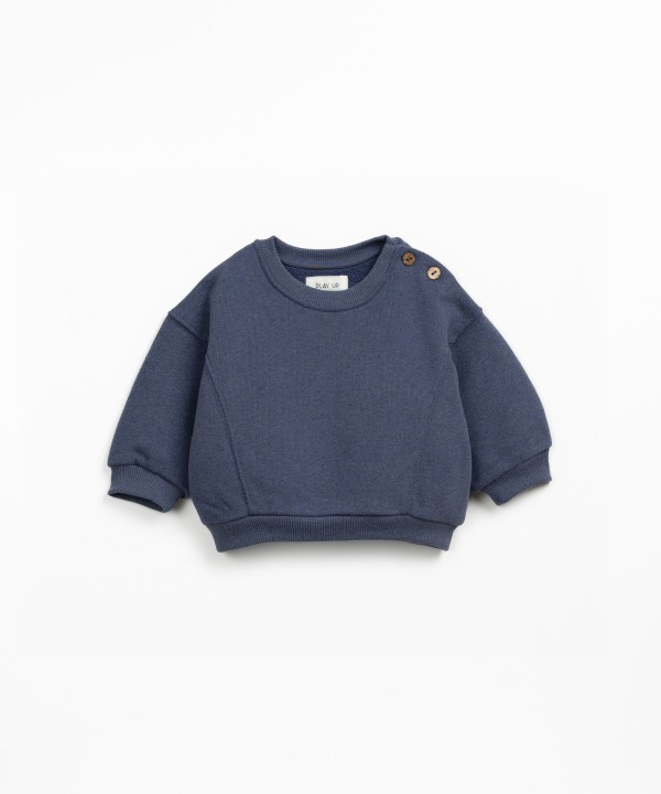 Sweatshirt in blend of natural and recycled fibers