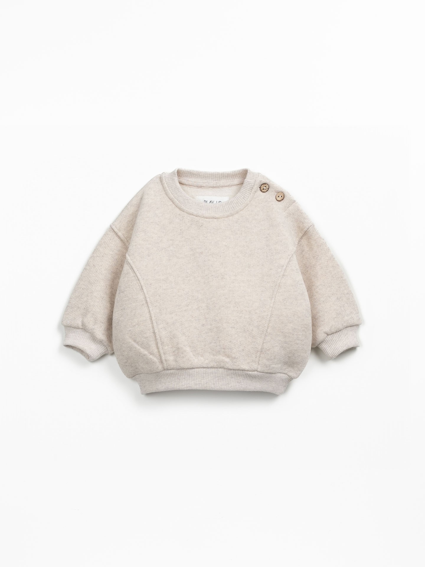 Sweatshirt in blend of natural fibers and recycled fibers