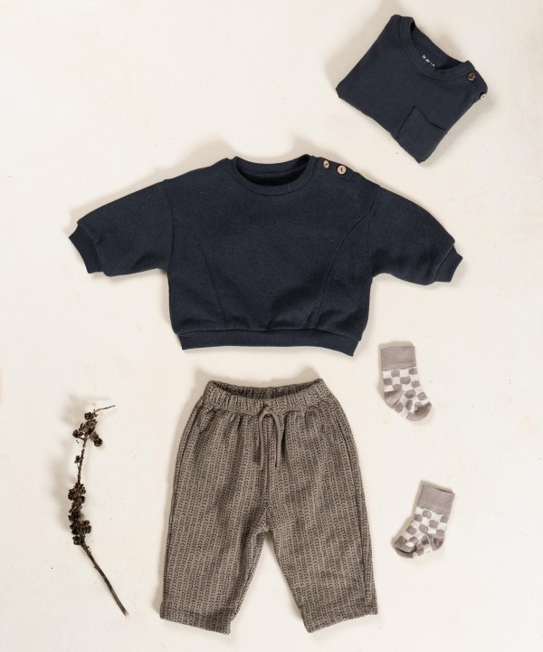 Sweatshirt in a blend of natural and recycled fibers