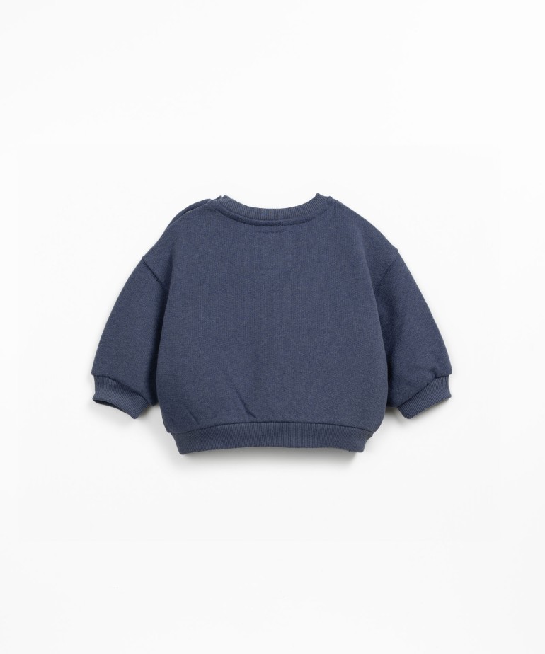 Sweatshirt in blend of natural and recycled fibers