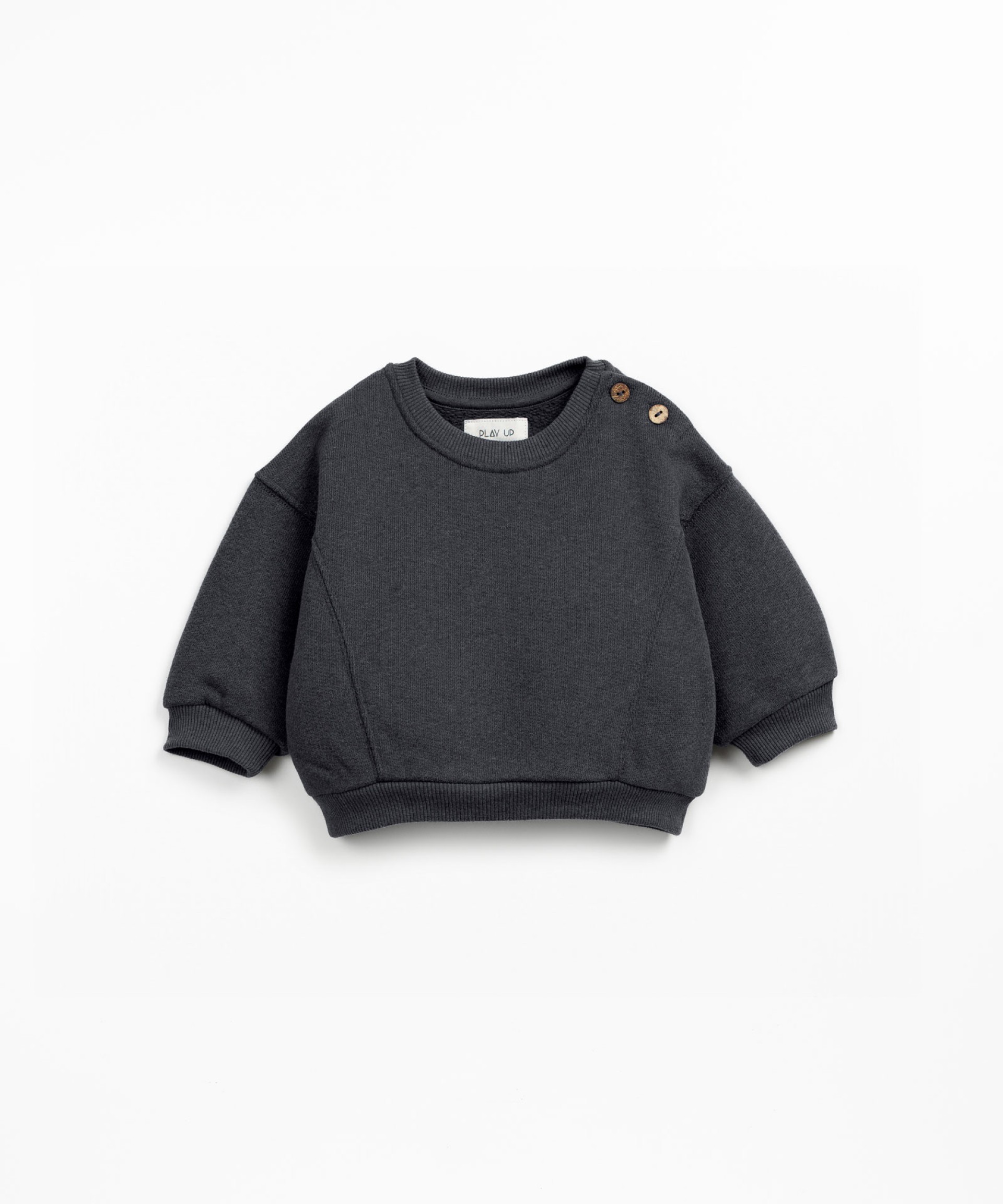 Sweatshirt with shoulder opening