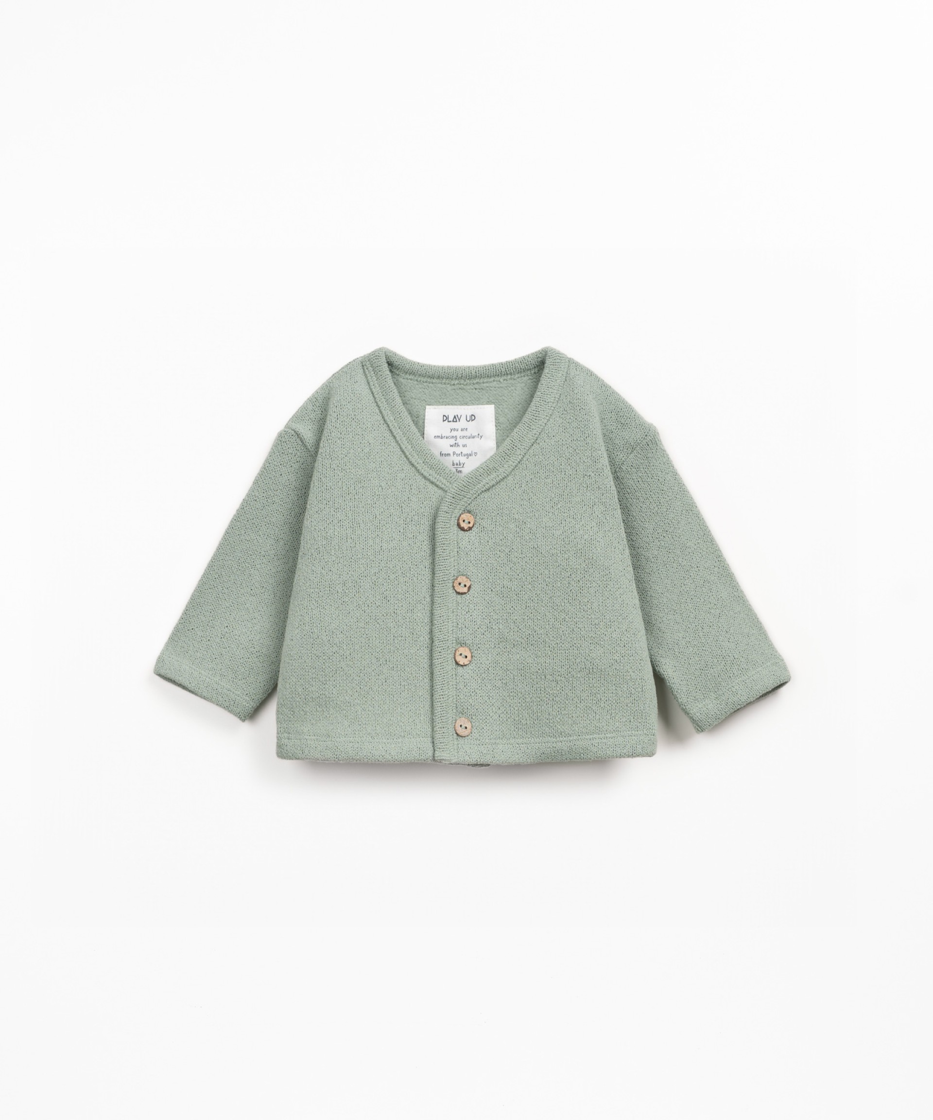 Knit jacket with brushed interior