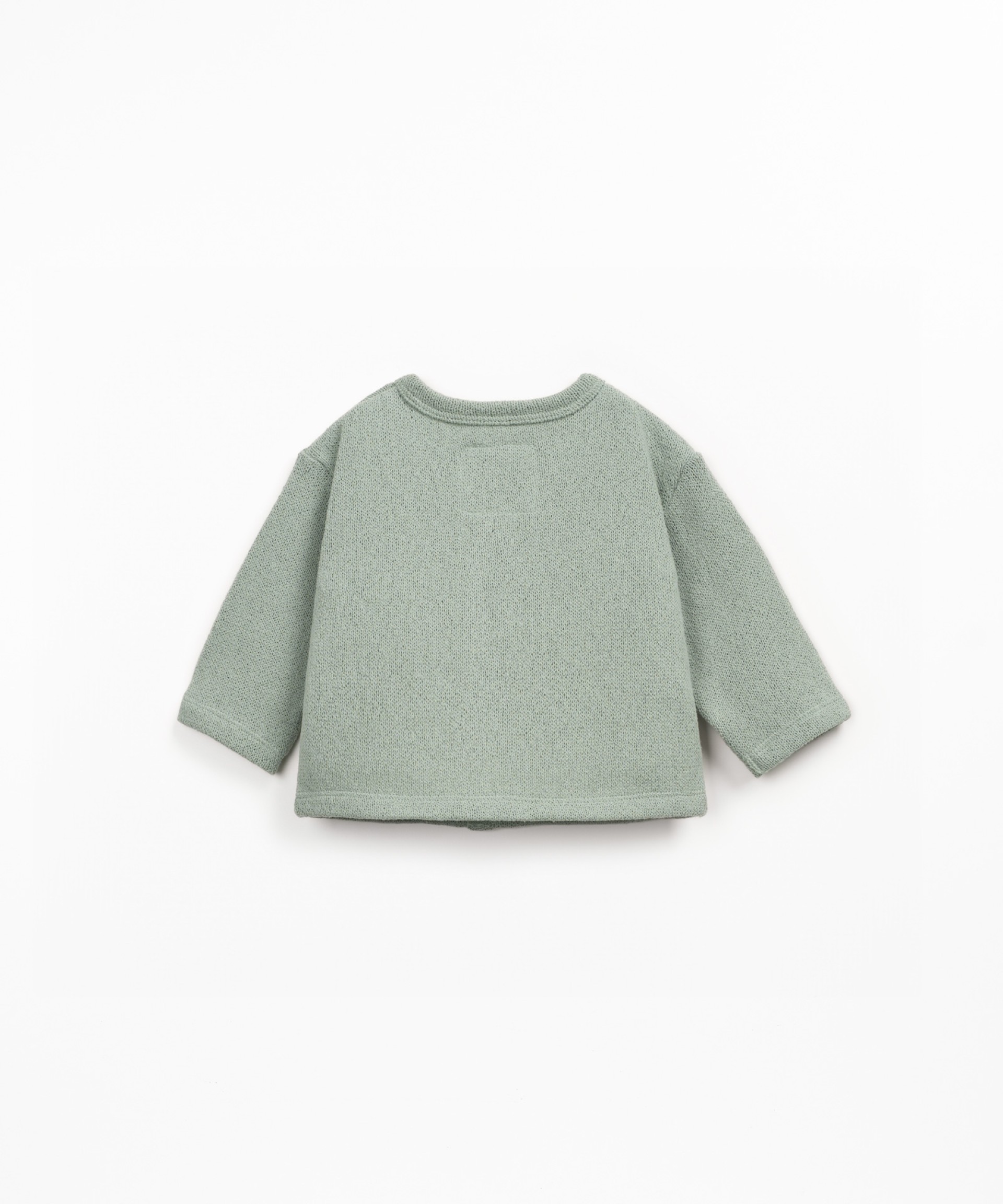 Knit jacket with brushed interior