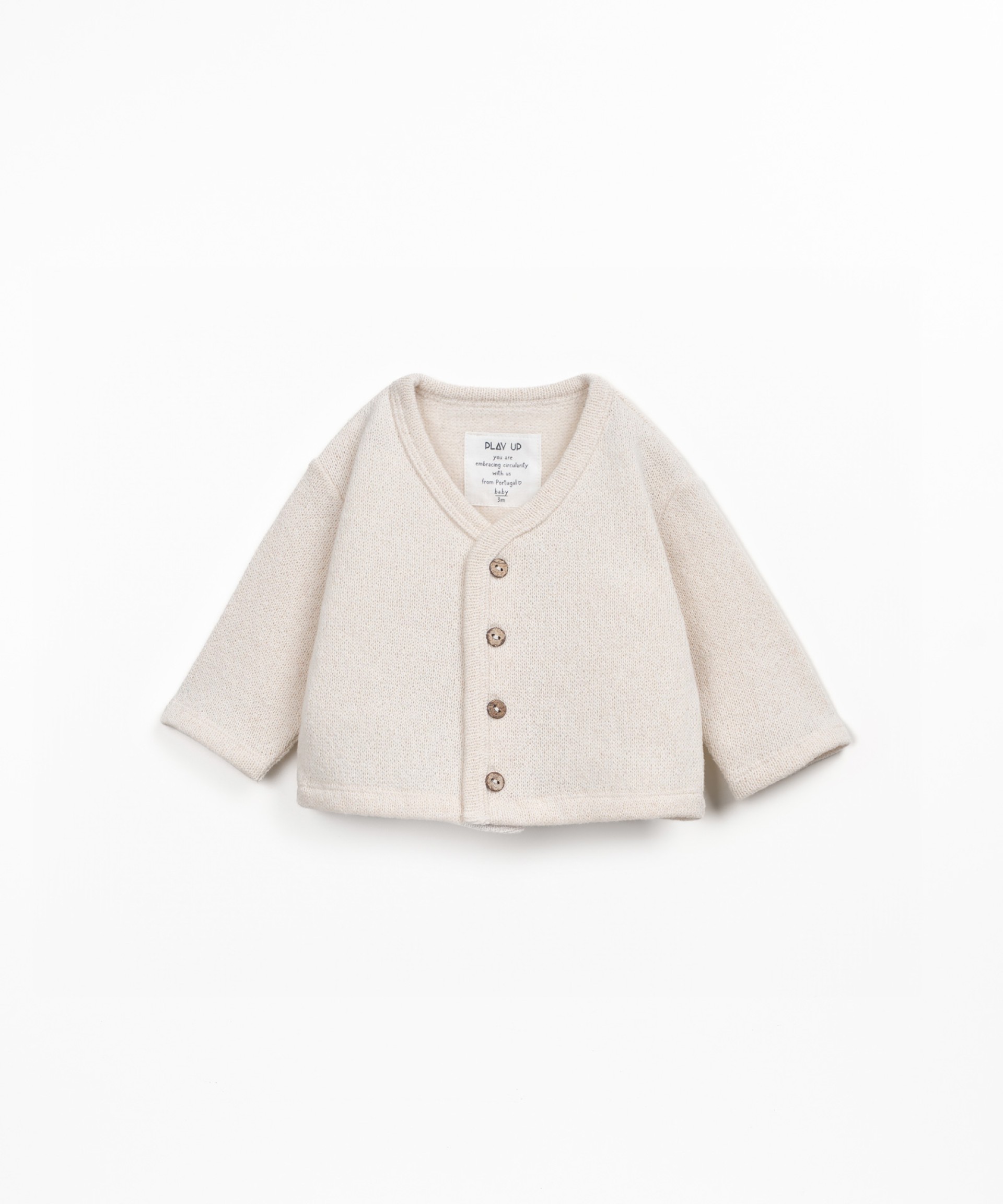 Knit jacket with brushed interior
