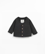 Knitted jacket with brushed interior