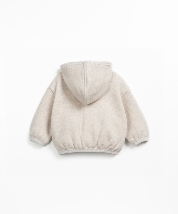 Fleece jacket with recycled cotton and recycled polyester