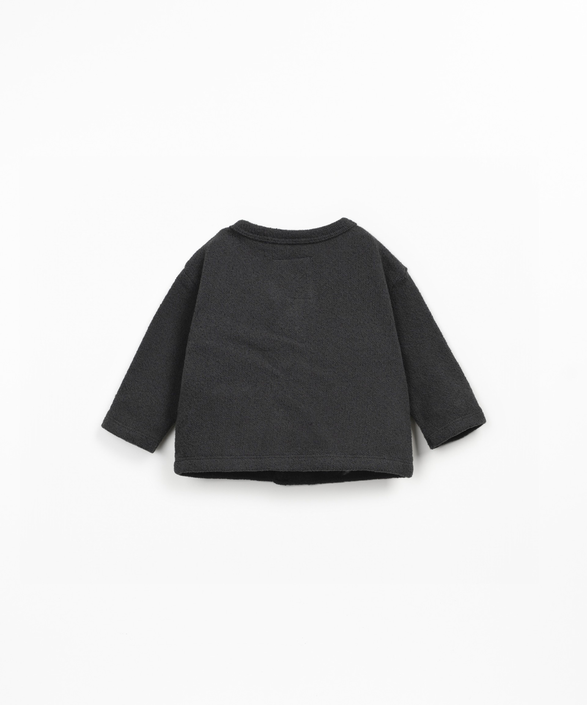 Knitted jacket with brushed interior