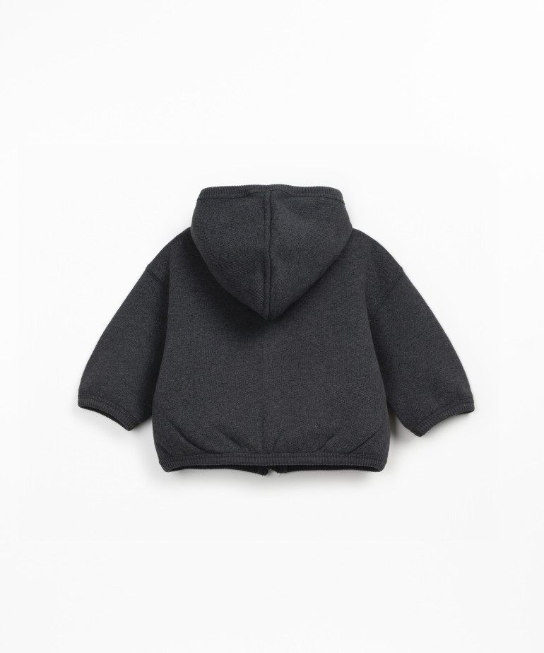 Fleece jacket with recycled cotton and recycled polyester
