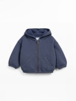 Fleece jacket with recycled cotton and recycled polyester