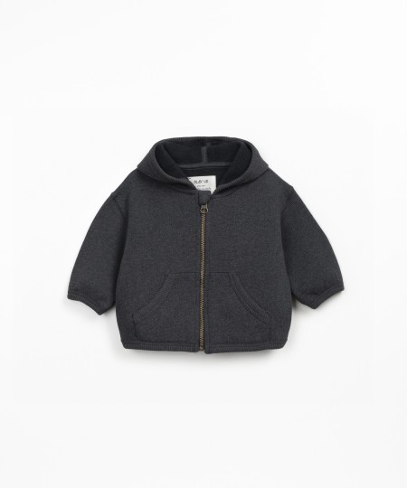 Casaco felpa com algodão reciclado e poliéster reciclado