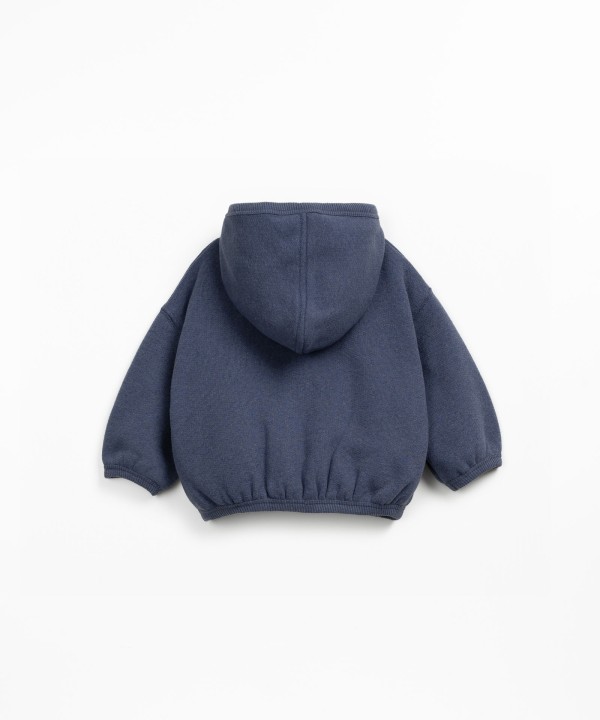 Fleece jacket with recycled cotton and recycled polyester