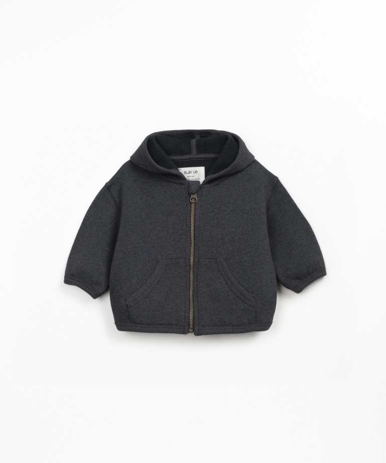 Fleece jacket with recycled cotton and recycled polyester